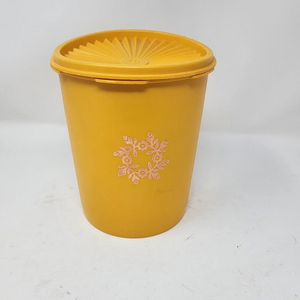 Tupperware Vintage Gold /Yellow Storage‎ Canister 809-6 With Lid